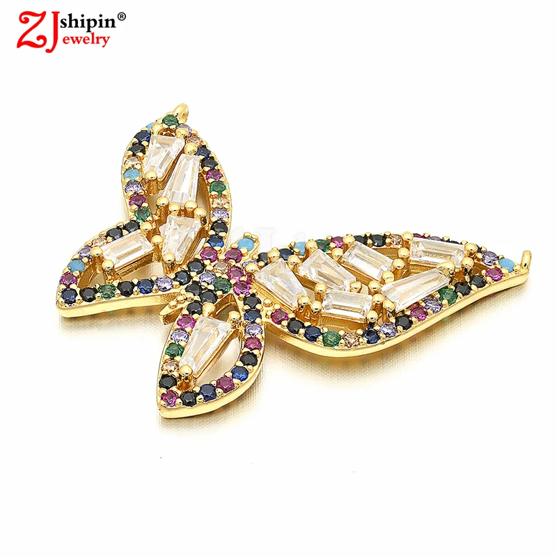 

2018 new butterfly micro-inlaid zircon CZ pendant for necklace jewelry production