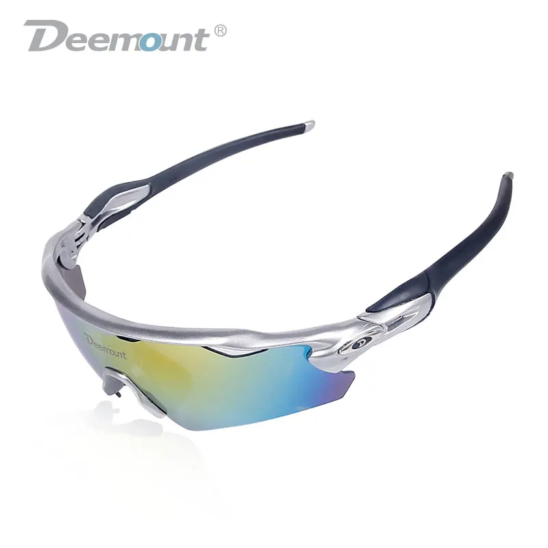 Black Silver Deemount велосипедные поляризационные очки для верховой езды, спортивные очки с защитой от уф400 лучей, MTB велосипедные очки, очки, прозрачные очки, 5 линз GLS003 - Цвет: Black Silver