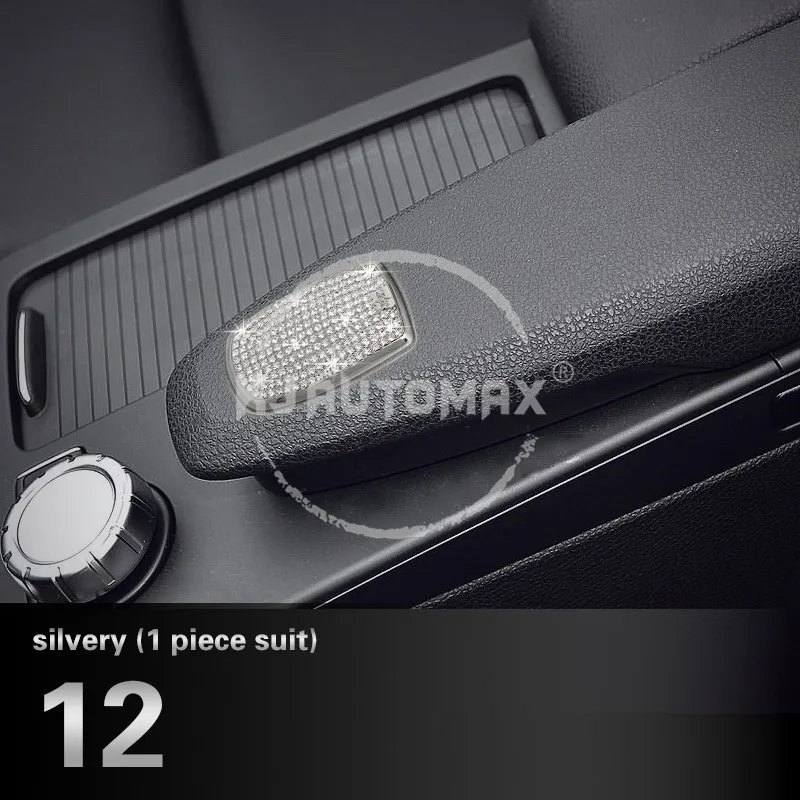 KJAUTOMAX для Mercedes Benze C200 c180 c260 c300 кристалл украшение автомобиля стиль коробка для хранения выход кольцо регулятор громкости - Название цвета: 12.Silver