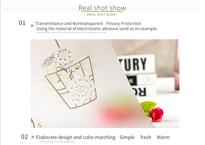 Витражная статическая пленка для окон матовая непрозрачная стеклянная наклейка домашняя диктория Наклейка на стену s BLT1133 ароматный год