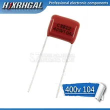 10 шт 400V104J шаг 10 мм 0,1 мкФ 100NF 400 в 104 CBB полипропиленовый пленочный конденсатор hjxrhgal