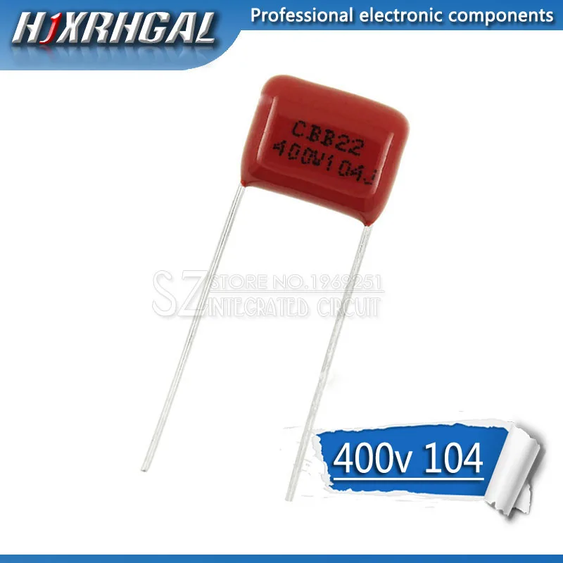 10 шт. 400V104J шаг мм 0 1 мкФ 100NF 400V 104 CBB полипропиленовый пленочный конденсатор