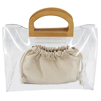 

AUAU-Fashion Large Capacity Jelly Transparent Bags Women Casual Laides Beach Bag Luxury Handbags Women Bags