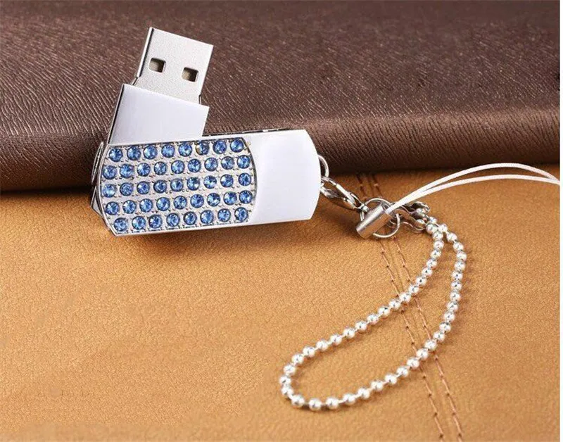 USB флеш-накопитель 32 Гб металлический накопитель 8 ГБ Кристальный USB диск 128 ГБ драгоценные камни USB флешка 64 ГБ Поворотный Флешка 16 Гб