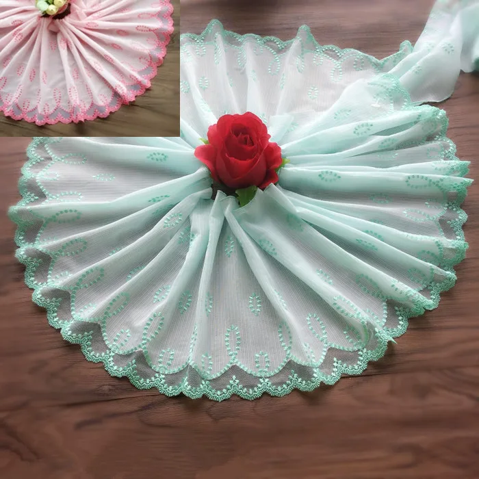 20cm wide pink light green soft close-fitting mesh lace skirt accessories DIY decoration | Дом и сад
