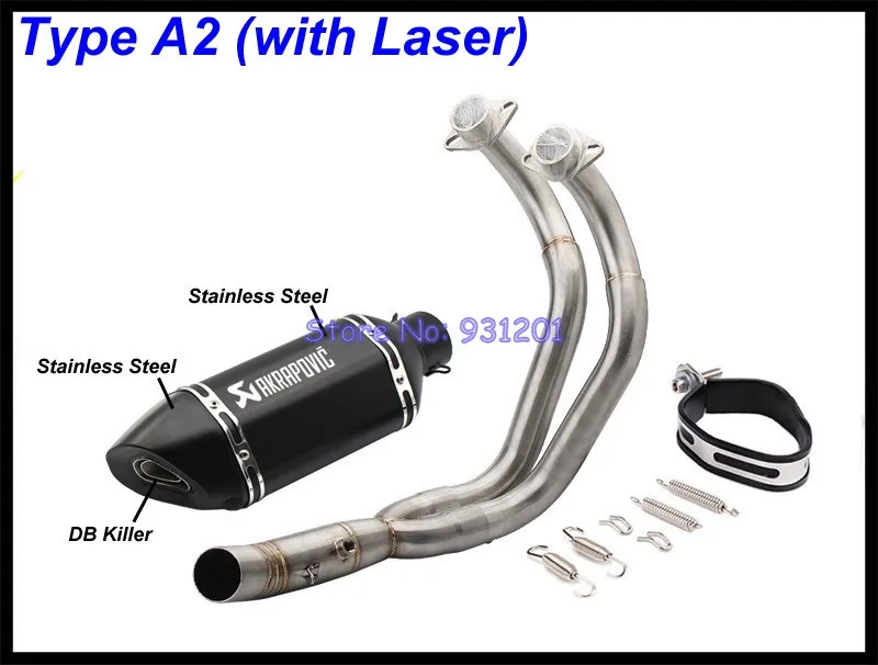 Выхлопная система мотоцикла для Yamaha MT07 mt-07 FZ07 FZ-07 Tracer(-) XSR700(-) Akrapovic глушитель - Цвет: Type A2 (Laser)