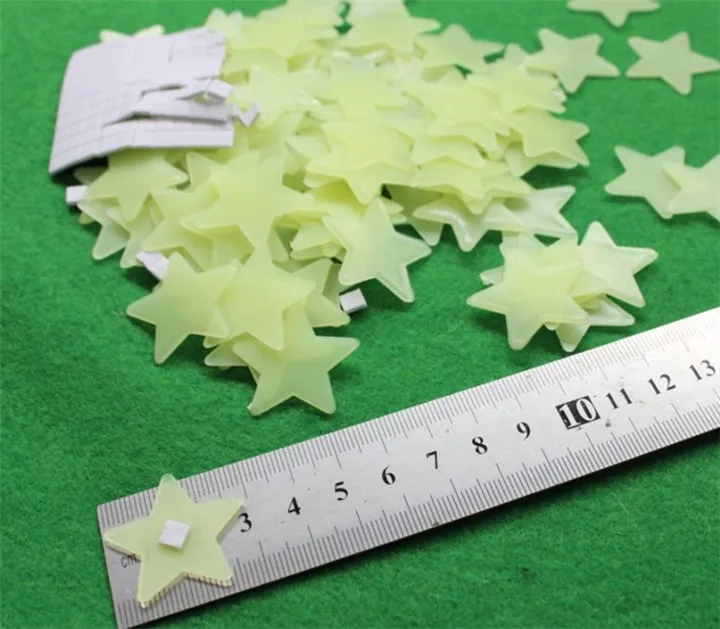 3 100PcsPack Luminous Stars Wall Stickers DIY Wall Art Home Decor Sticker 3D Glow In Dark Shine Gift Fluorescent Stickers Decors