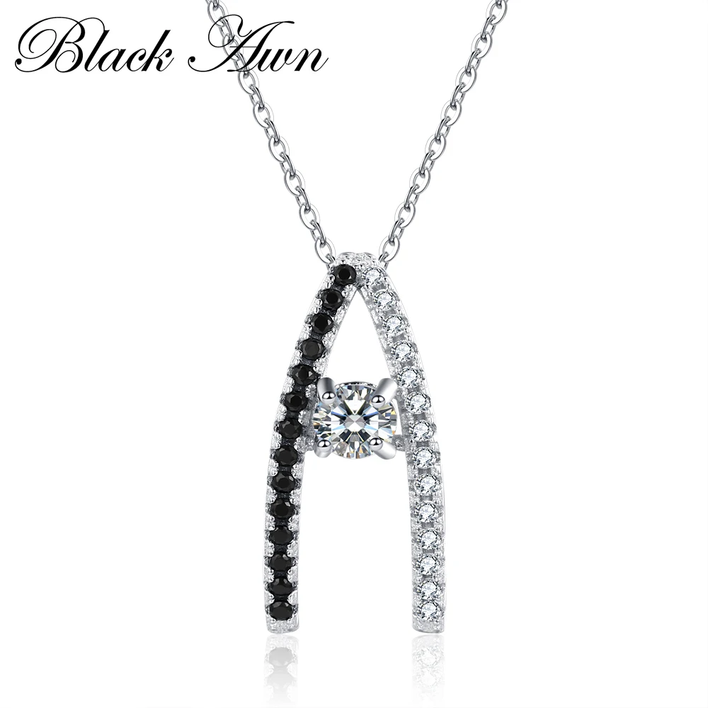 Женское ожерелье из серебра 925 пробы [BLACK AWN]|fine jewelry|necklace pendant womennecklace women |