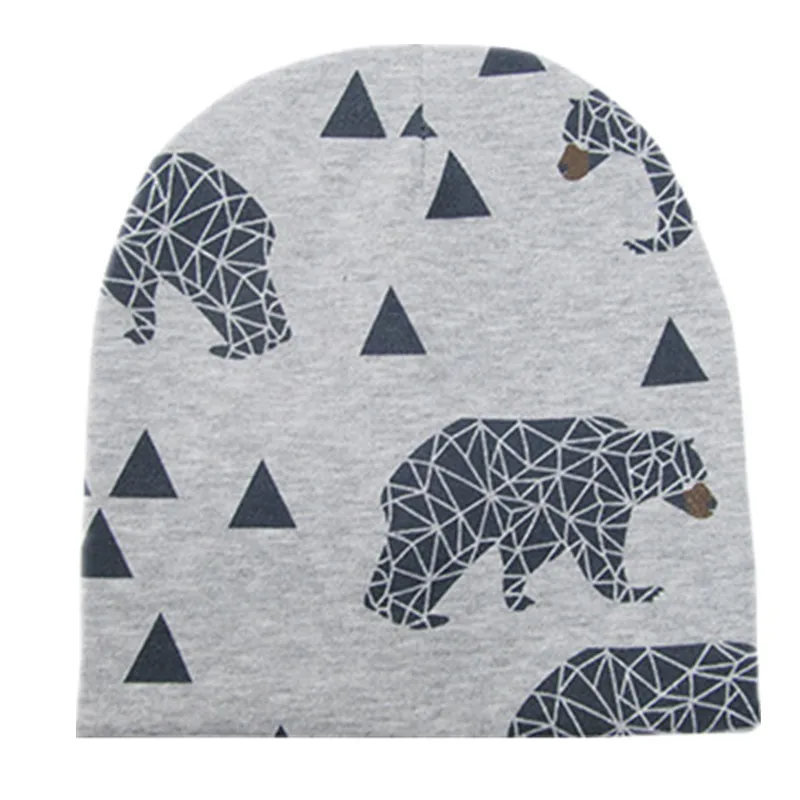 gray bear Новинка; хлопковые детские шапочки с рисунком акулы, Бэтмена, лисы, медведя; Детские шапочки с воротником для мальчиков и девочек; головные уборы; аксессуары для детей; головные уборы; шарф - Цвет: gray bear