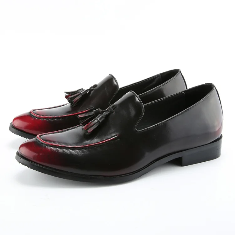 Men Genuine Cow Leather Dress Shoe Design Brand Shoes Male Classic Tassel Brogue Shoe Mans Footwear Formal Wedding Bullock Shoes