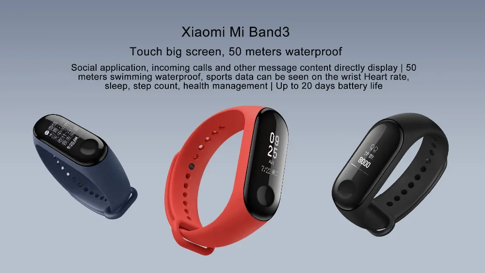 original xiaomi mi banda inteligente pulseira oled grande tela de toque prova dwaterproof água push mensagem rastreador freqüência cardíaca relógio