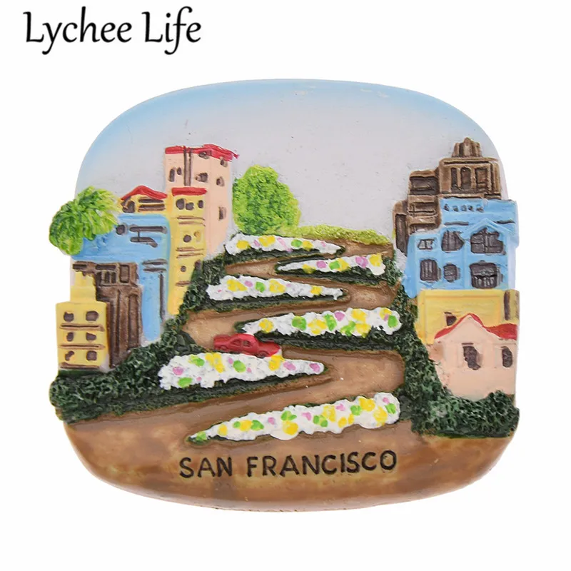 San Francisico Scenic холодильник магнитная наклейка Американский холодильник магнитный сувенир подарок Современное кухонное украшение для дома
