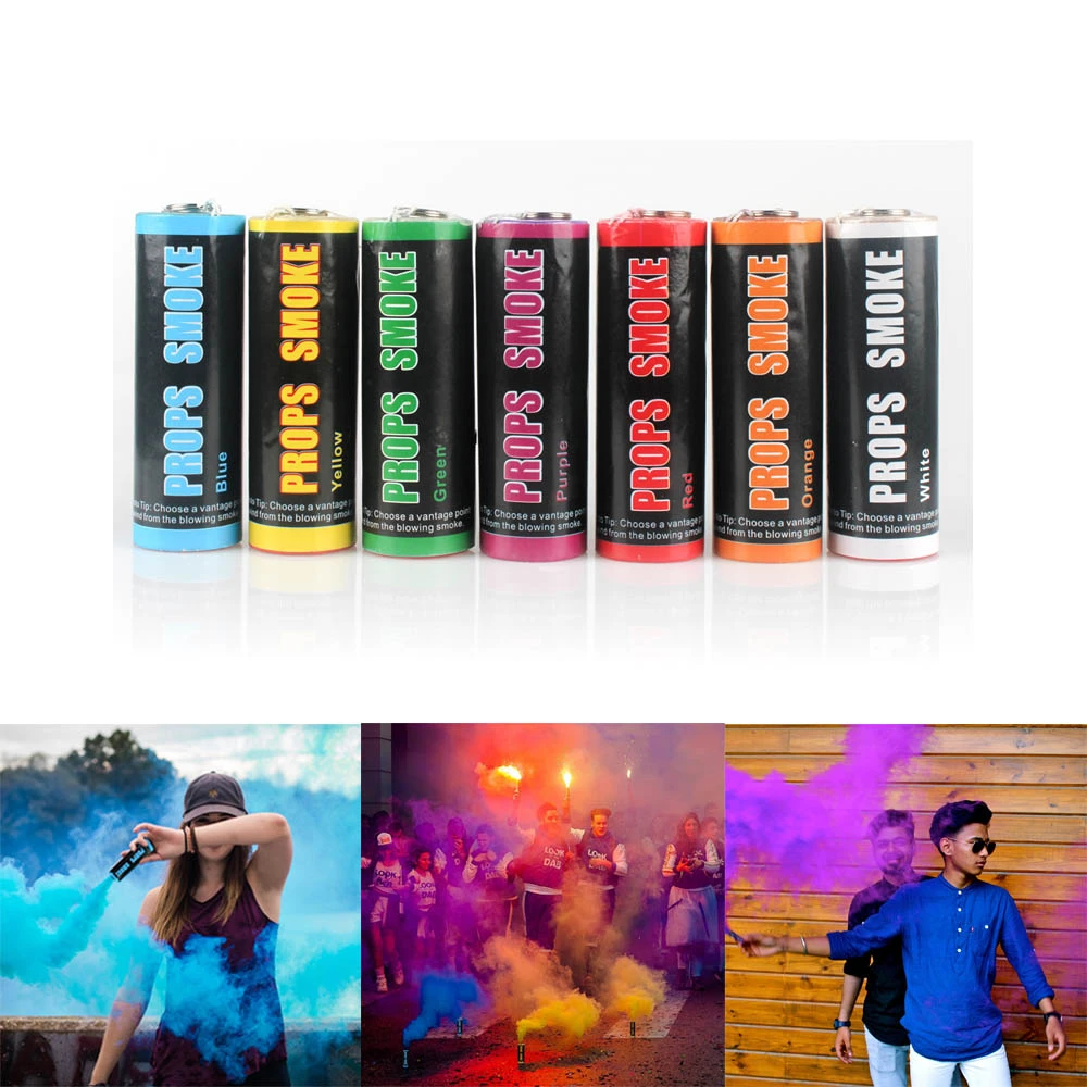 

2pc 8-Color Smoke Cake Stick Bomb Smoke Effect Show Stage Photography Photo Props Smokes Background Advertising Wedding Party B4