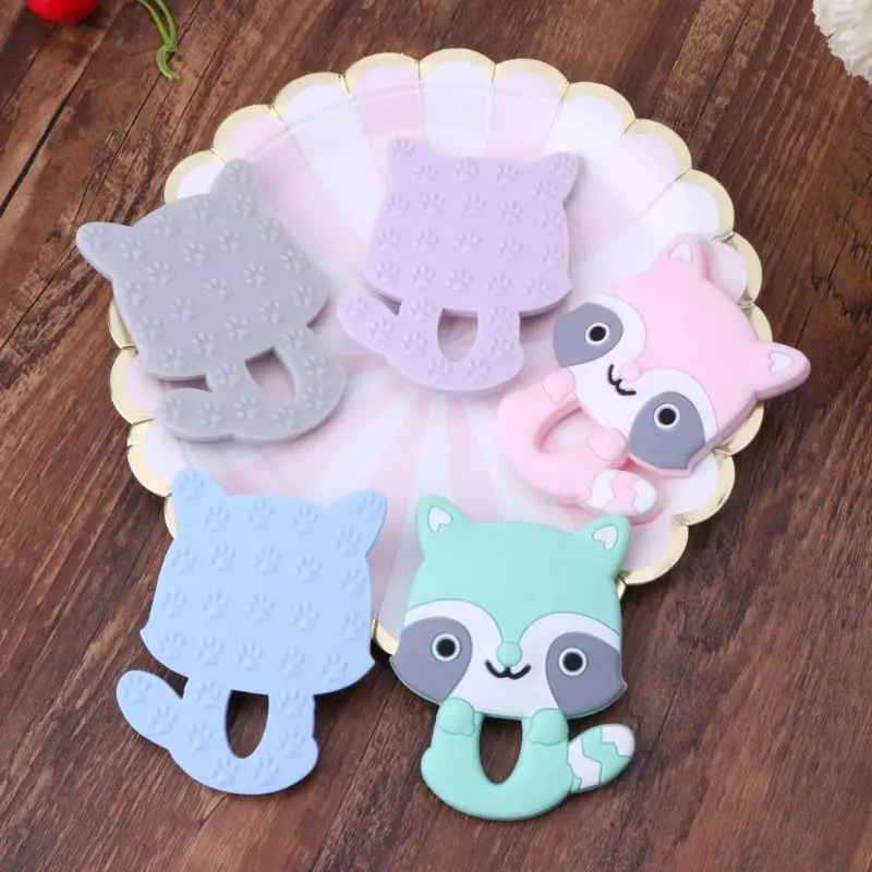 1 шт. Детские Прорезыватели для зубов DIY силиконовый без бисфенола А мультфильм Животные Мягкие Детские Ожерелье-прорезыватель для зубов