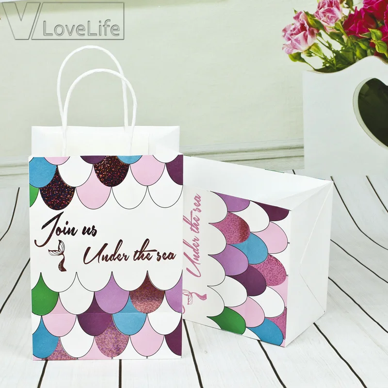 Вечерние подарочные сумки русалки для детей бумажные пакеты в стиле вечерние