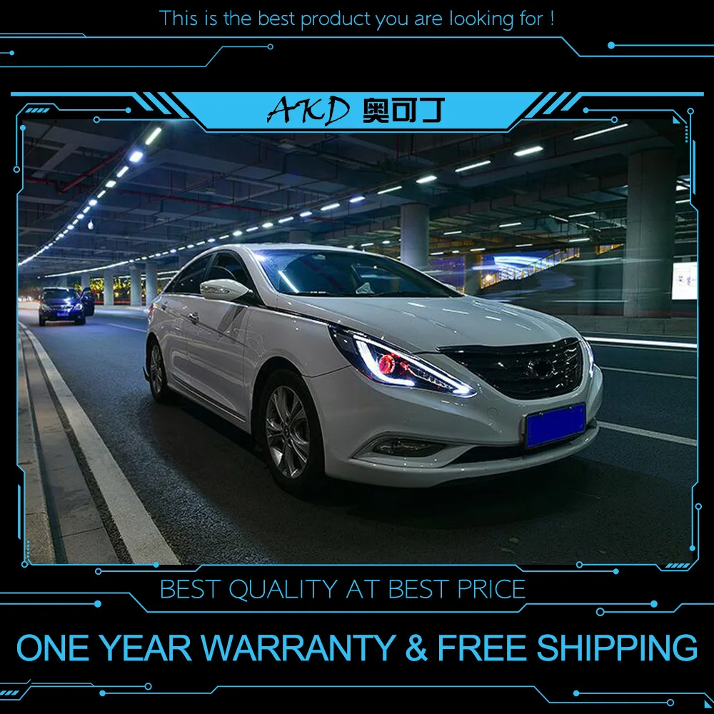 AKD Тюнинг автомобилей фары для hyundai Sonata8 Sonata 8 MK8 светодиодные фары DRL ходовые огни Биксеноновые лучи Противотуманные фары с ангельскими глазками