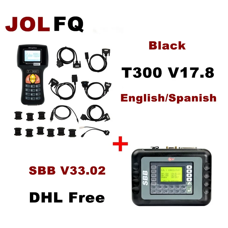 Slica SBB ключевой программист v33.02 v46.02 плюс 17,8 V новейшая версия T300 программатор ключей, интерфейс на английском языке на испанском языке T300 полный набор V17.8 T-300 - Цвет: T300 Black SBB 33.02