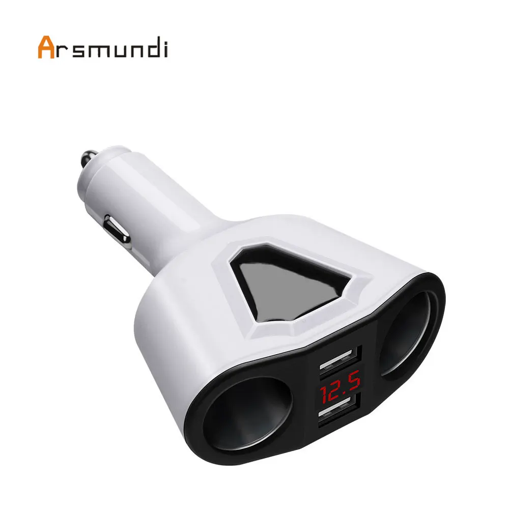 Адаптер питания Dual Usb Автомобильное зарядное устройство прикуриватель гнездо