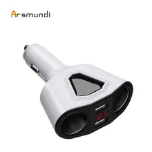 Power Adapter Dual Usb Car-charger Cigarette Lighter Socket Electronic Splitter Converter 12v to 5v Auto Charging AC Adapter