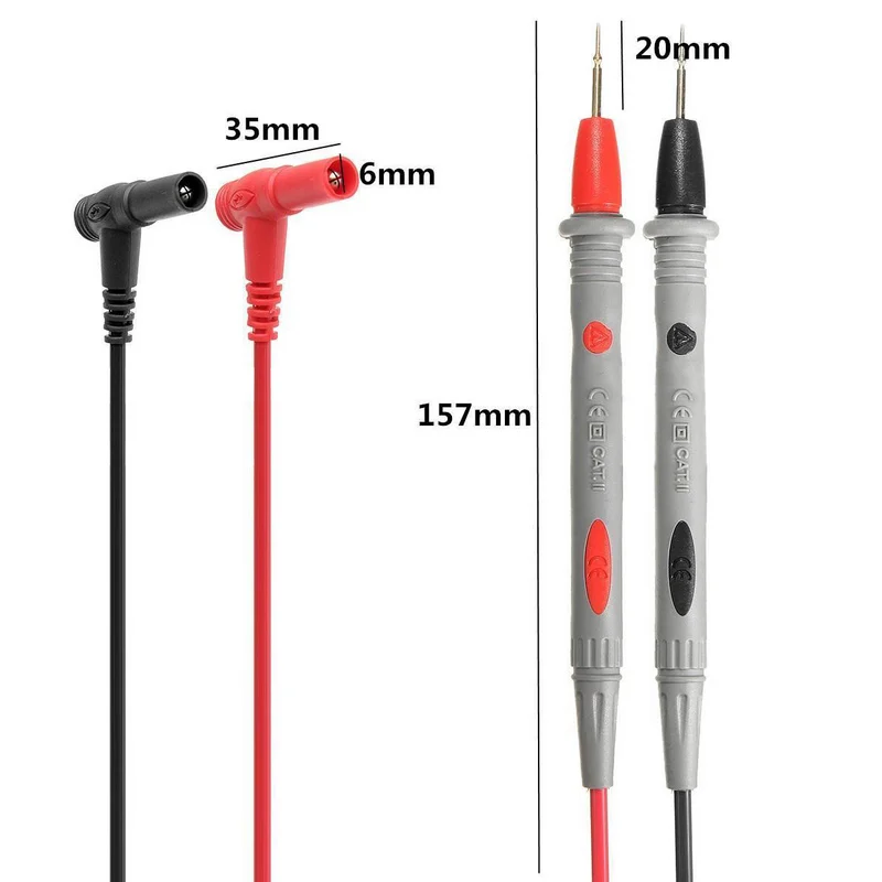 1pc 1000V 20A Probe Test Lead + Alligator Clips Clamp Cable Wire Test For Digital Multimeter Tester IC Pins Mayitr