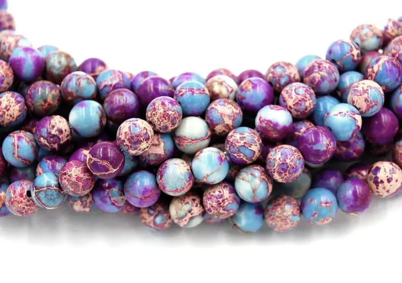 Purple Impression Jasper Beads 8mm round