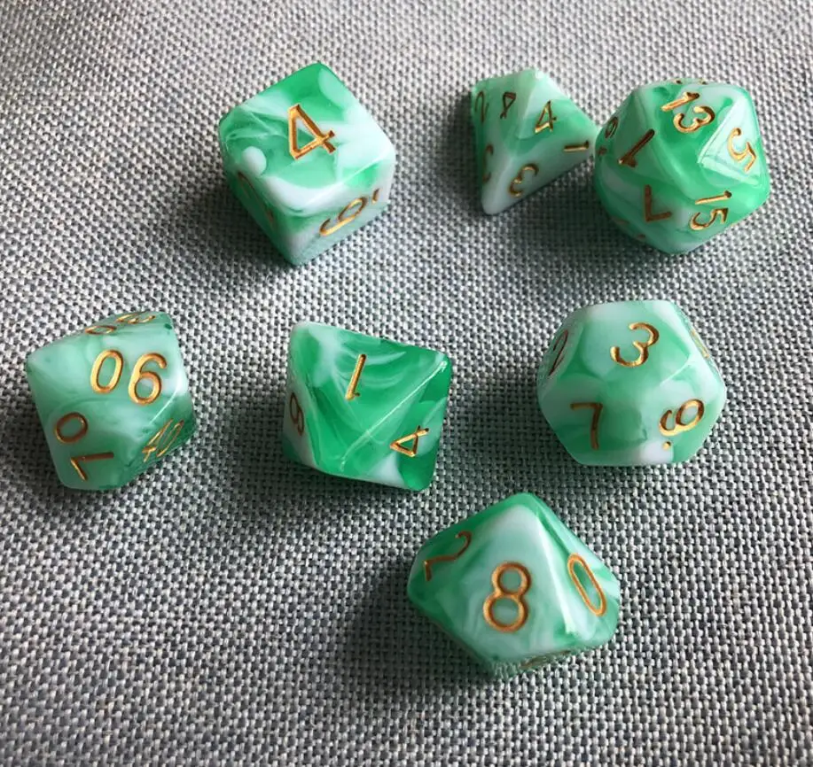 

7pcs / Set Multifaceted Dice Game Dungeons & Dragons Polyhedral D4-D20 Multi Sided Digital Dice 2-2.5cm Game dice