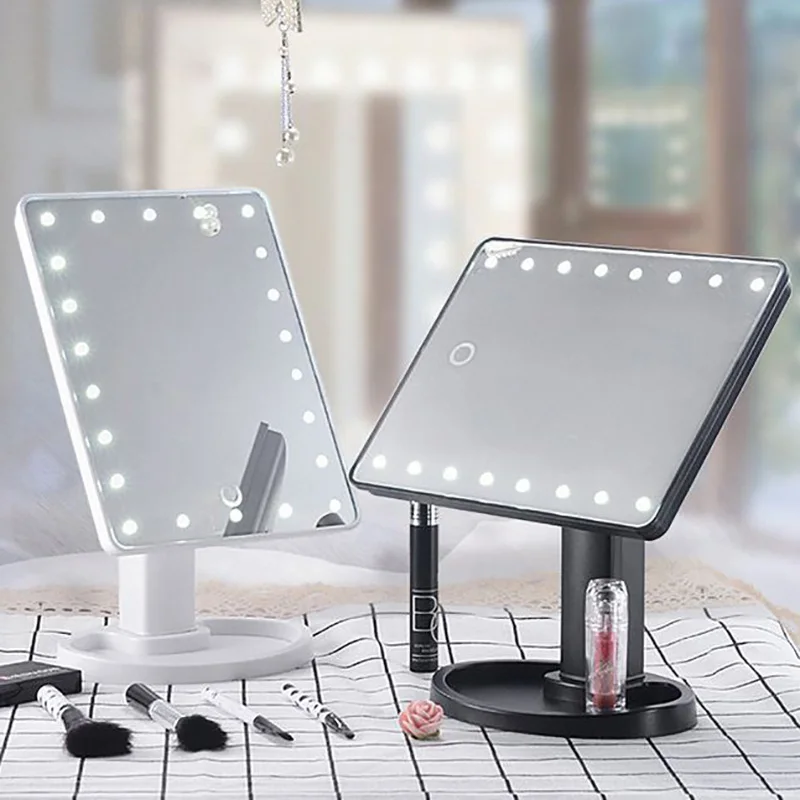 

Decoration Mirror USB Makeup Mirror LED Touch Screen Makeup Mirror vanity led light With 16/22 LED Lights 360 Degree Rotation
