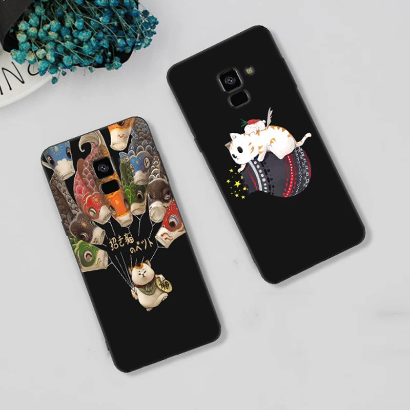 

For Samsung galaxy A8 2018 Case Cartoon Printed Soft Silicone TPU Cover Capa Funda For Samsung A8 2018 A530 A530F Phone Cover