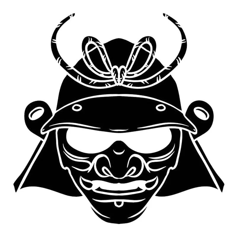 

16.5cm*16.5cm Samurai Msak Japanese Head Car Sticker Vinyl Decor Decal Black/Silver S3-6770