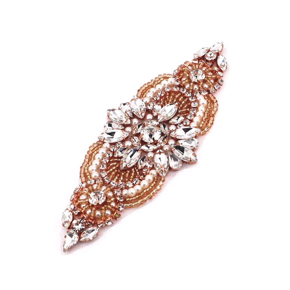 14X5.5cm Hot Fix Sewing Rhinestone Applique Elegant Handmade Fashion Clothes Shoes Sandal Hats Party Dress Bridal Sash Jewelry Jewelry Findings