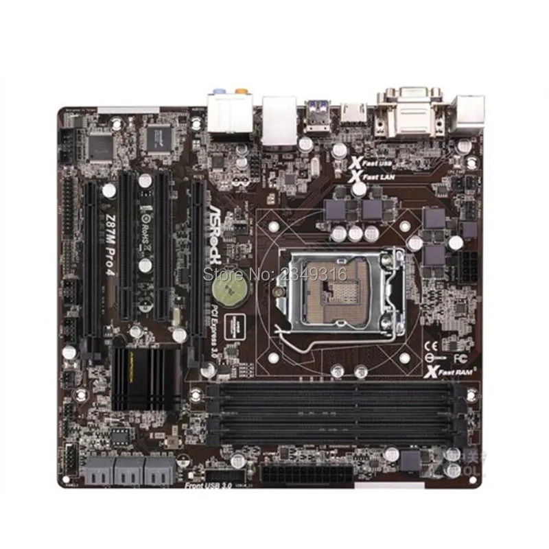 Б/у слот LGA1150 Z87 материнская плата для ASRock Z87M Pro4 системная плата USB3.0 SATA3 DDR3