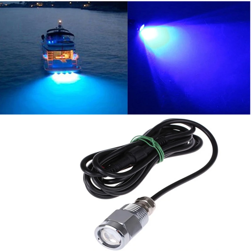 

9W IP68 Waterproof LED Underwater Light with Connector Drain Plug Light Marine Boat Yacht Light DC 8-28V