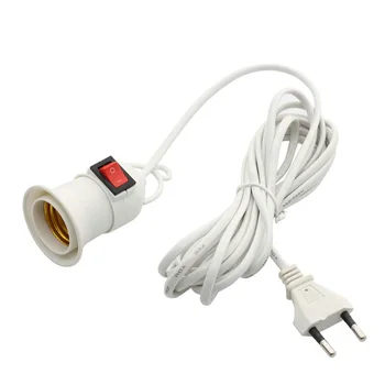

5M EU Plug 4.0MM E27 screw Suspended type with wire lamp holder Two-phase plug with switch Extension cord lamp holder