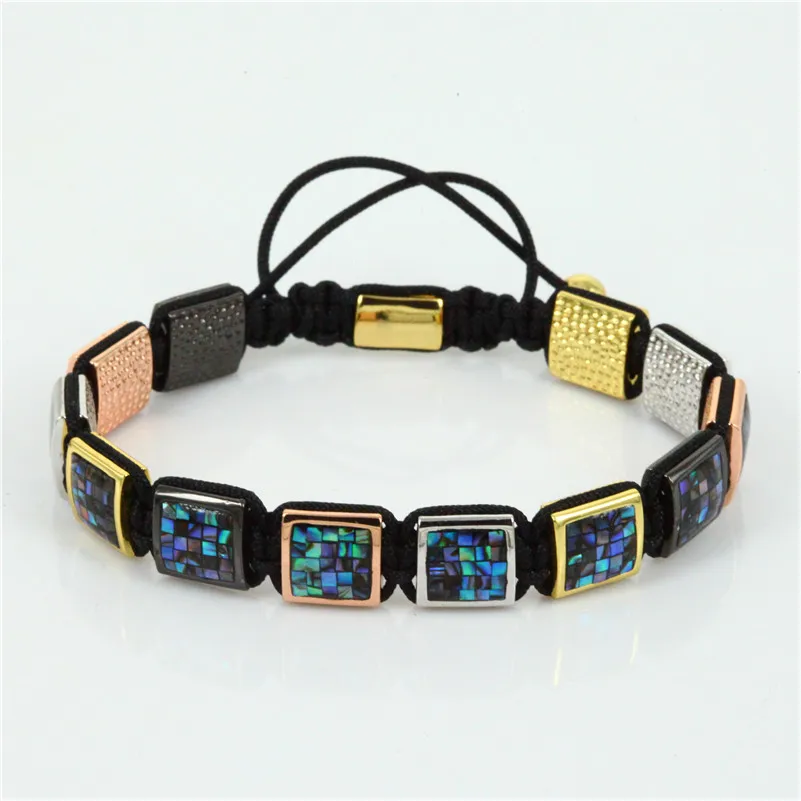 

European Brand Men Macrame Bracelets Mix Color Shell Connector Anil Arjandas Bracelet Statement Men/Women Bangle ZSB-195