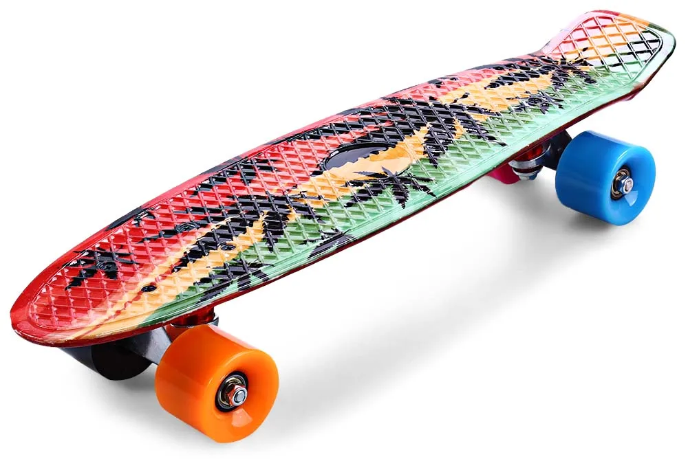 CL-24 печать кленовый лист Стиль Скейтборд 22 дюймов Ретро Крейсер Longboard