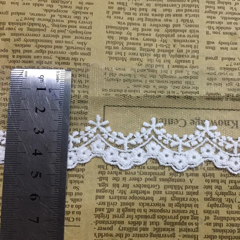 2Yards Beautiful High Quality White Lace Ribbon Tape 5CM Lace Trim DIY Embroidered For Sewing Decoration african lace fabric