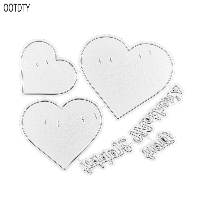 

Carbon Steel Mother's Day Heart Banner Cutting Die Embossing Stencil Template Mold DIY Paper Art Scrapbook Bookmark Card Decor
