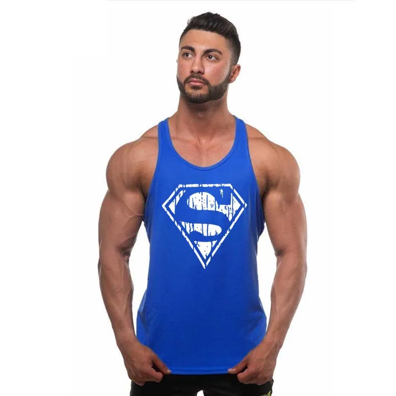 9 Blue Брендовые спортивные майки мужские s Нижнее белье спортивная одежда Лоскутная Бодибилдинг Мужская Фитнес Одежда для упражнений жилет без рукавов - Цвет: 9 Blue