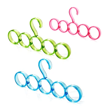 

New Eco-friendly 5-hole Ring Rope Slots Holder Hook Scarf Wraps Shawl Storage Hanger Bufandas Estante -30