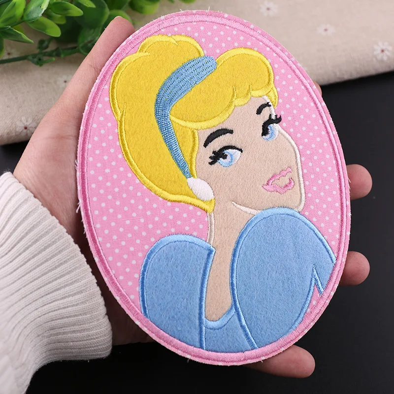 Тканевая наклейка с вышитыми нашивками для принцесс из мультфильма «сделай сам», термопереводная, железная, для одежды, сумки, обуви