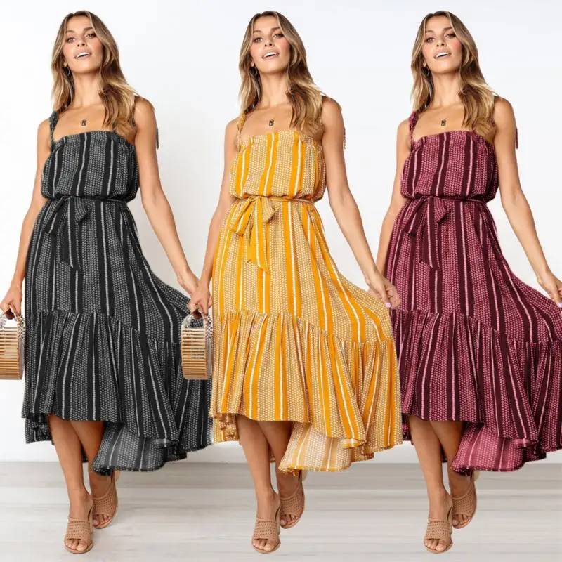 

2019 Summer Beach Wear Women Maxi Long Cocktail Floral Printed Irregular Hem Beach Dress