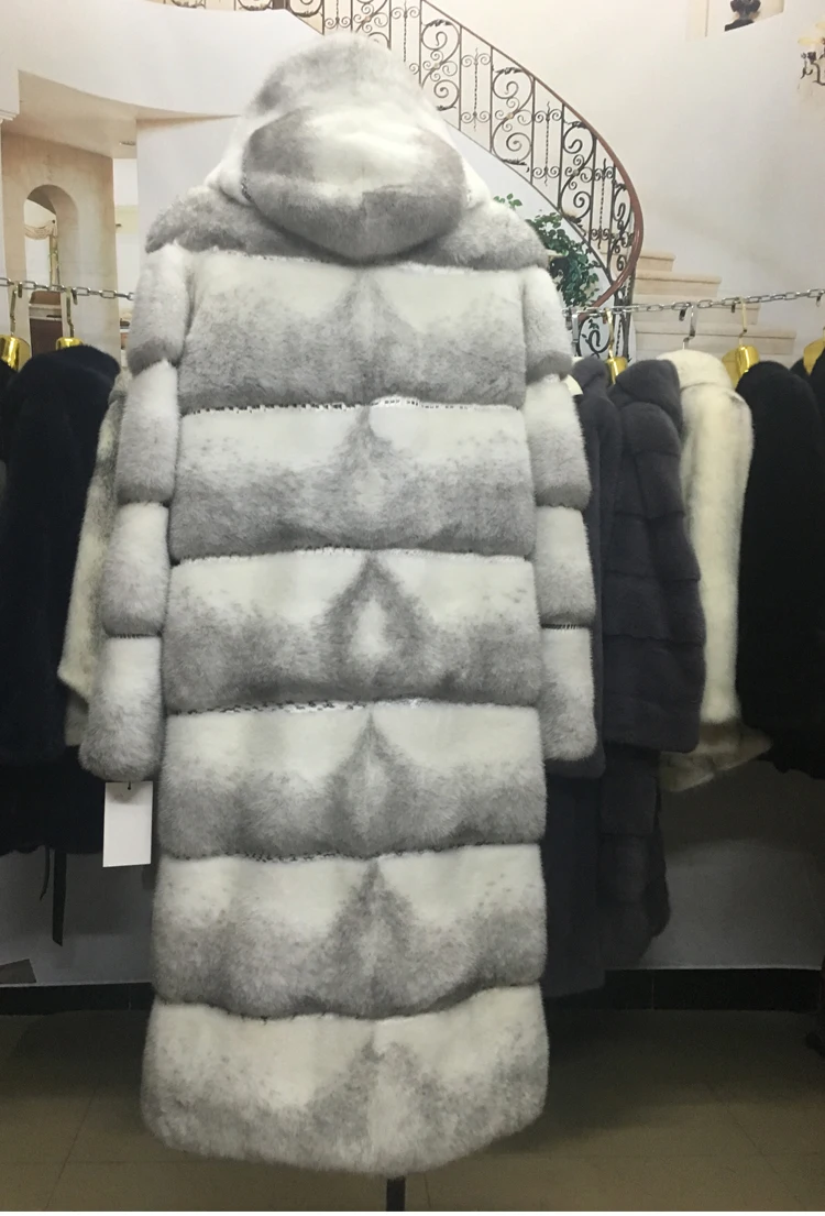 Г. Новые Женские норки пальто с мехом длинные женские куртки модные