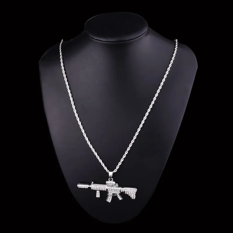 Мужские ожерелья в форме карабина золотистого/серебристого цвета стиле хип хоп