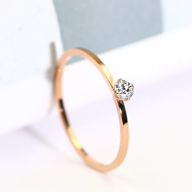 JHSL 1 мм тонкие маленькие женские свадебные кольца из нержавеющей стали розового золота, модные ювелирные изделия, Размер США 3 4 5 6 7 8 9 10