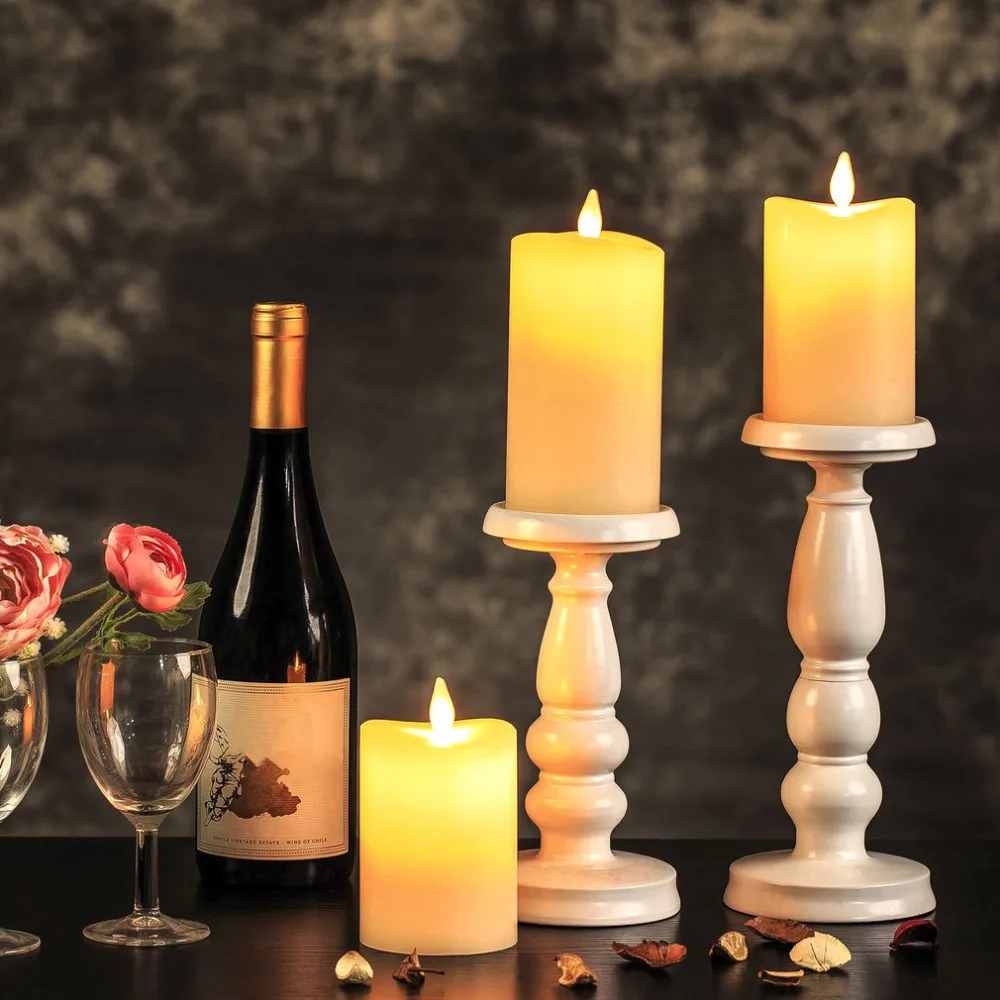 

ICOCO 3pcs/set Electronic LED Candles Light Remote Controller Simulation Candle Lamp For Halloweens Christmas Party Wedding