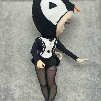 

Tailored Black Rompers Cosplay Penguin Character Velvet BJD Clothes Fits 26 cm 1/6 Doll Outfits Movie Comic Bjd Accessories Hot