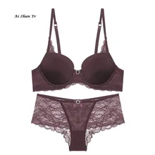 AZE Эффи ветер три строки пряжки пикантные Кружево собрать вместе Женщина комплект с бюстгальтером