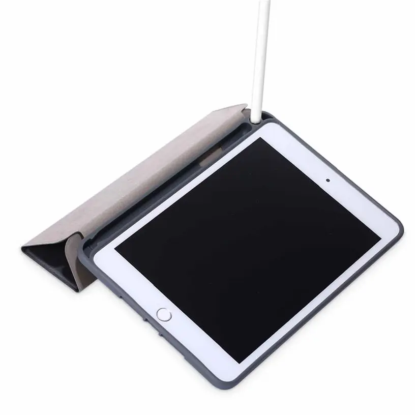 Чехол для iPad Mini4 mini5 mini 5 7," Smart Cover принципиально с карандашницей Силиконовые Мягкий задняя защитная оболочка+ подарок