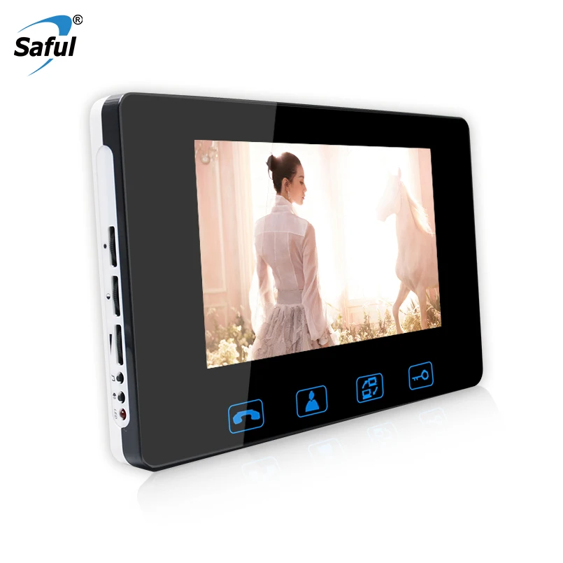Indoor screen Saful 7 дюймов ЖК-экран проводной видеодомофон домофон ИК ночного видения Визуальный дверной звонок непромокаемая дверная домофон система для дома - Цвет: Indoor screen