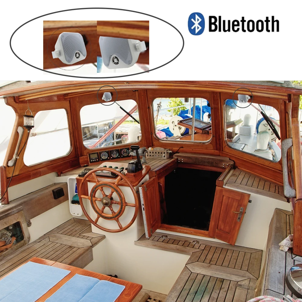 Waterproof Marine Bluetooth Box Speaker 100W Audio 4" 2 Way Heavy Duty Music Sound System For Boat ATV UTV Surface Wall Mount